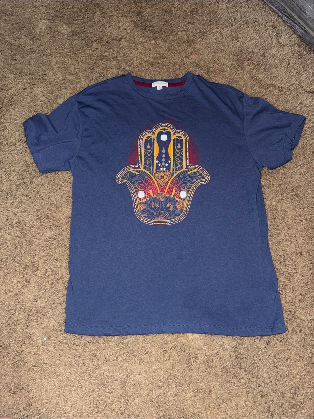 Navy Graphic Hamsa Hand Tee